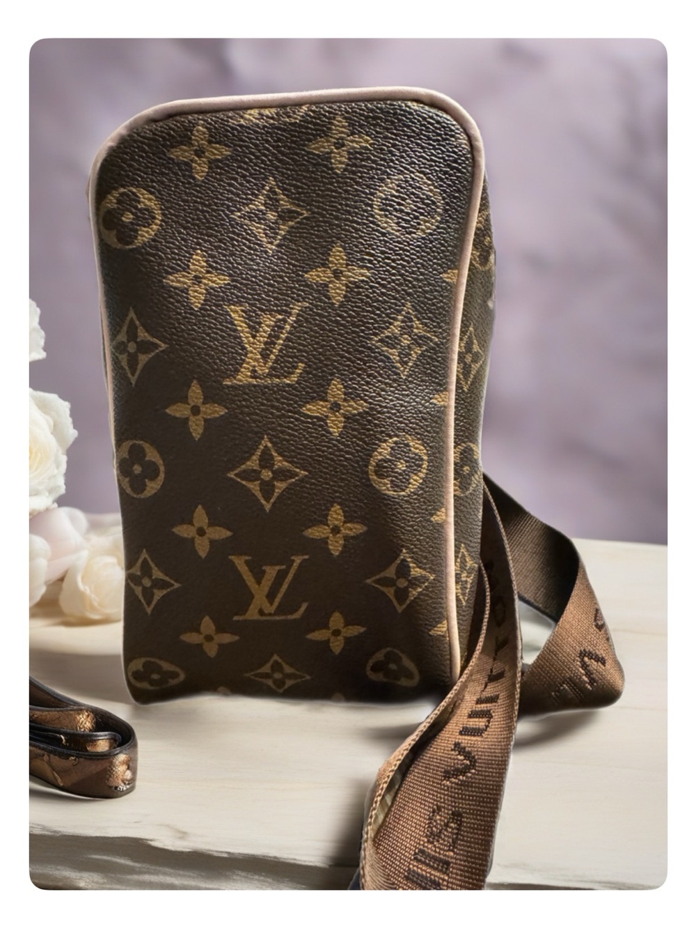 Designer inspired Brown Monogram Crossbody Bag